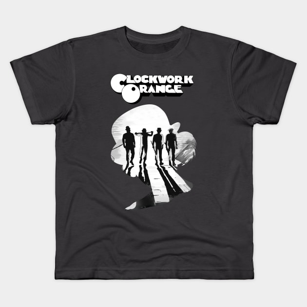 Clockwork Orange Alex Silhouette Kids T-Shirt by burrotees